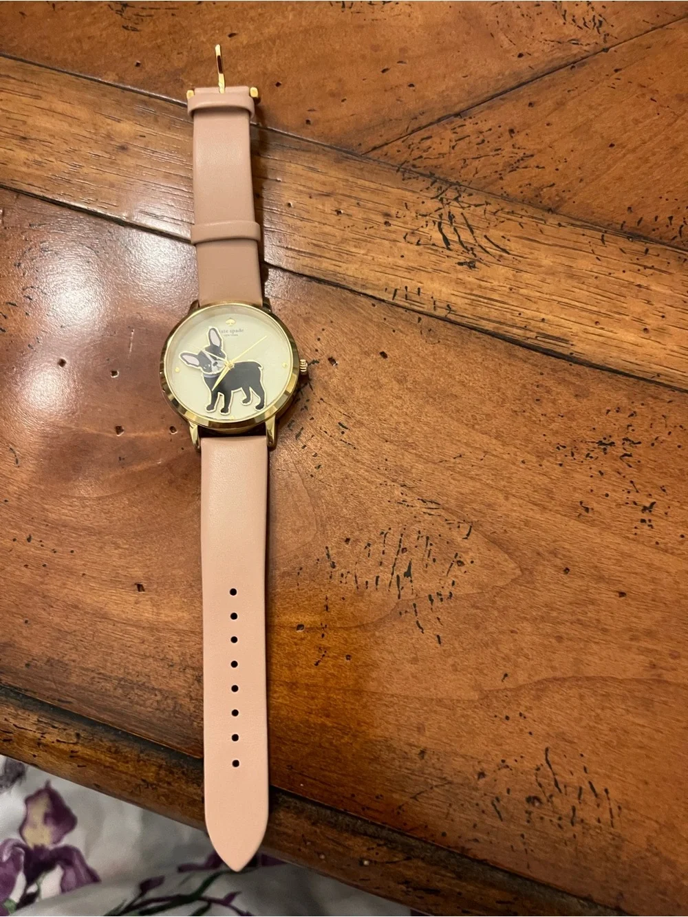 kate spade Pink and Cream Leather Strap Watch